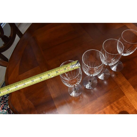 Set of 4 Lenox Starfire Cut Crystal Wine Goblets 8 3/8" American Lead Crystal - Picture 5 of 6